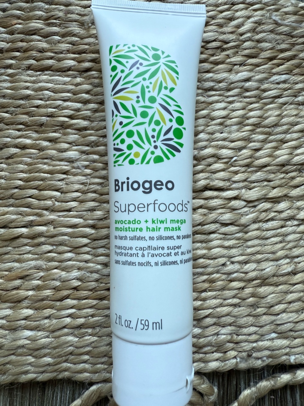NWT Briogeo Superfoods Avocado + Kiwi Hair Mega Moisture Mask 2oz Travel Size